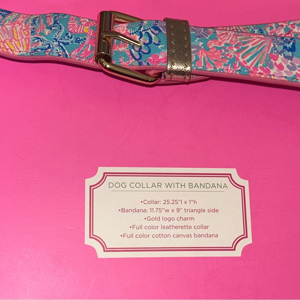 Lilly Pulitzer Adjustable Dog Bandana Heavy Duty Leatherette Collar NWT - Picture 4 of 10
